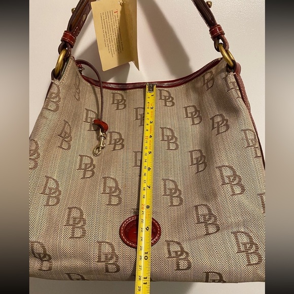 NWT Dooney and Burke Tulip Tassel Tote Handbag - Brand New Brown and Amber - Picture 7 of 12